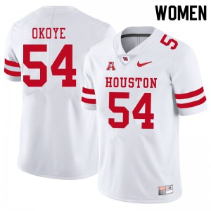 Womens Houston Cougars #54 Blake Okoye White University Jersey 697531-530