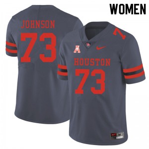 Womens Houston #73 Cam'Ron Johnson Gray NCAA Jerseys 530639-886