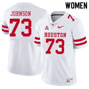 Women's Houston Cougars #73 Cam'Ron Johnson White Alumni Jersey 524038-873