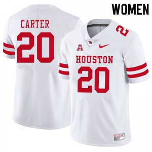 Women's Houston #20 KeSean Carter White Alumni Jerseys 600859-661