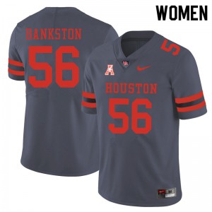 Women's University of Houston #56 Latrell Bankston Gray Stitch Jerseys 852523-825