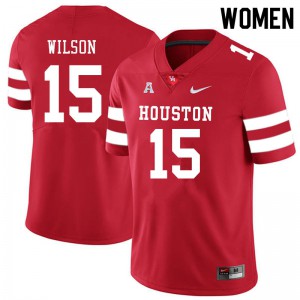 Women Houston Cougars #15 Mark Wilson Red University Jerseys 620046-245