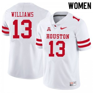 Womens Houston #13 Sedrick Williams White High School Jersey 916775-967