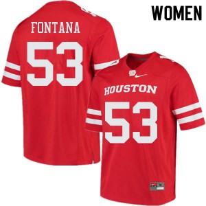 Women Cougars #53 Alex Fontana Red Embroidery Jersey 289441-963