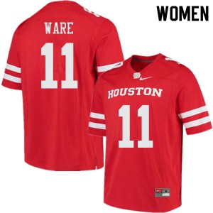 Women's Houston Cougars #11 Andre Ware Red Alumni Jerseys 578339-235