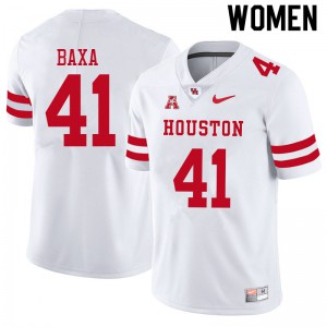 Women Houston #41 Bubba Baxa White University Jersey 975025-383
