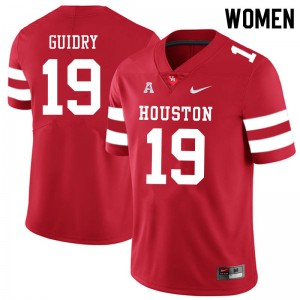 Women's University of Houston #19 C.J. Guidry Red Official Jerseys 685223-240