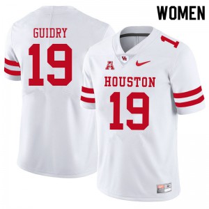 Womens University of Houston #19 C.J. Guidry White NCAA Jersey 900520-127