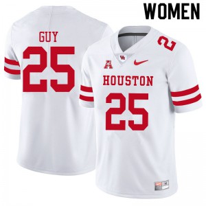 Women Houston Cougars #25 Cameran Guy White NCAA Jerseys 522062-222