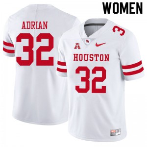 Women's University of Houston #32 Canen Adrian White University Jersey 724107-531