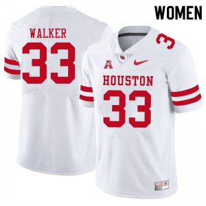 Womens University of Houston #33 Cash Walker White NCAA Jersey 813091-933