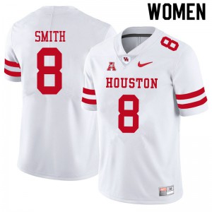 Womens University of Houston #8 Chandler Smith White University Jerseys 983401-870