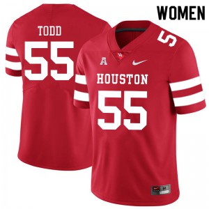 Womens Houston #55 Chayse Todd Red University Jersey 198639-394