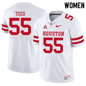 Womens Houston Cougars #55 Chayse Todd White Stitch Jersey 196938-759