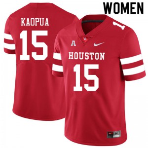 Women Houston #15 Christian Kaopua Red University Jersey 114216-500