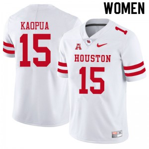 Women's Houston Cougars #15 Christian Kaopua White Alumni Jerseys 456578-574