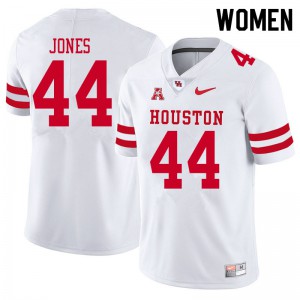 Women Houston Cougars #44 D'Anthony Jones White Official Jerseys 718092-375