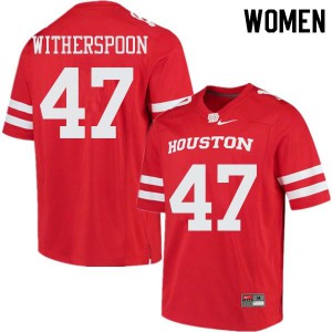 Women's Houston Cougars #47 Dalton Witherspoon Red Stitch Jerseys 132262-813