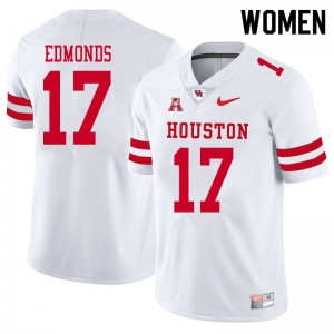 Women Houston Cougars #17 Darius Edmonds White Player Jersey 427052-500