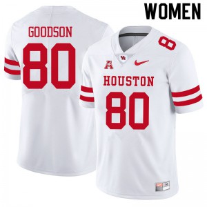 Womens University of Houston #80 Dekalen Goodson White NCAA Jersey 698432-980