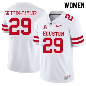 Women's Houston #29 Demarcus Griffin-Taylor White Stitch Jersey 859203-230