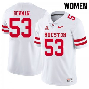 Women's Houston #53 Derek Bowman White Player Jerseys 514341-153