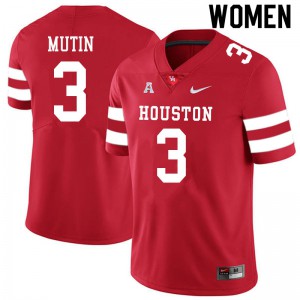 Women University of Houston #3 Donavan Mutin Red High School Jersey 151226-768