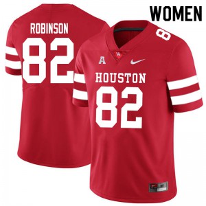 Womens University of Houston #83 Dylan Robinson Red Stitch Jersey 377235-953