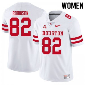 Womens University of Houston #83 Dylan Robinson White University Jersey 278026-345