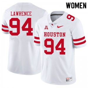 Womens Houston Cougars #94 Garfield Lawrence White Stitched Jersey 805151-243