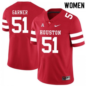 Womens Cougars #51 Jalen Garner Red Football Jersey 672917-535