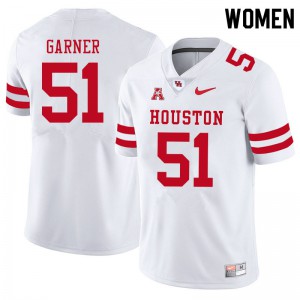 Women's Houston #51 Jalen Garner White Stitch Jerseys 700753-329