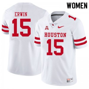 Women Houston Cougars #15 Jaylen Erwin White Alumni Jerseys 905250-865