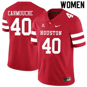 Women University of Houston #40 Jordan Carmouche Red Stitched Jerseys 471742-908