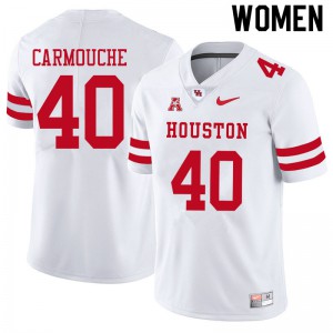 Women Houston Cougars #40 Jordan Carmouche White Alumni Jersey 985029-401