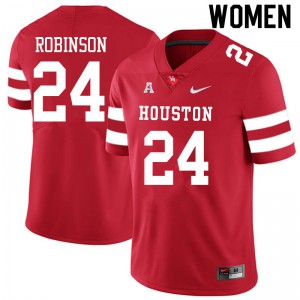 Womens Houston #24 Malik Robinson Red Stitch Jersey 828763-570