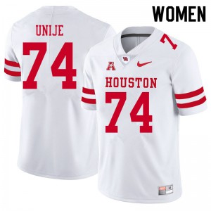 Women's University of Houston #74 Reuben Unije White Football Jerseys 652952-295