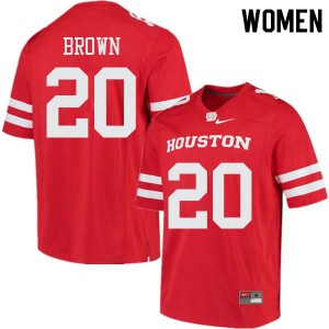 Women's Houston #20 Roman Brown Red Player Jerseys 818187-358