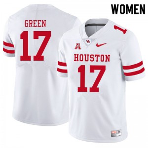 Women Houston Cougars #17 Seth Green White High School Jerseys 946900-491