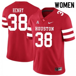 Womens Cougars #38 Ta'Zhawn Henry Red College Jerseys 346539-273