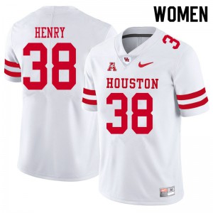 Womens University of Houston #38 Ta'Zhawn Henry White College Jerseys 541753-151