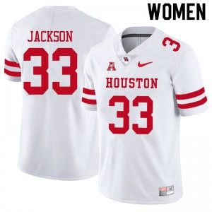 Women's Houston #33 Taijon Jackson White Official Jerseys 947758-108