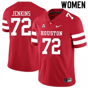 Women Houston Cougars #72 Tank Jenkins Red Player Jerseys 303892-293