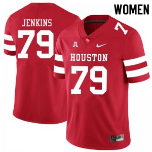 Womens Houston Cougars #79 Tank Jenkins Red Football Jerseys 239565-960