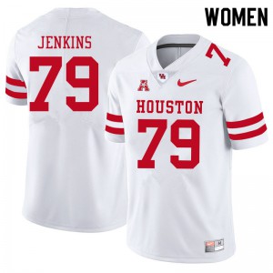 Women University of Houston #79 Tank Jenkins White Player Jerseys 773852-487