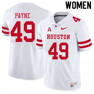 Womens Houston Cougars #49 Taures Payne White College Jersey 219613-795