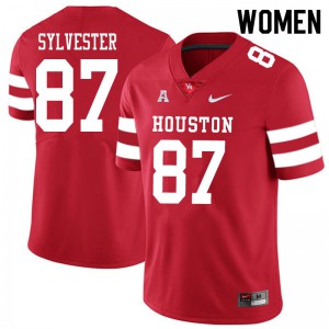 Womens UH Cougars #87 Trevonte Sylvester Red College Jerseys 886430-556