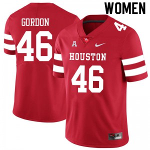 Women UH Cougars #46 Tyler Gordon Red High School Jerseys 145761-887