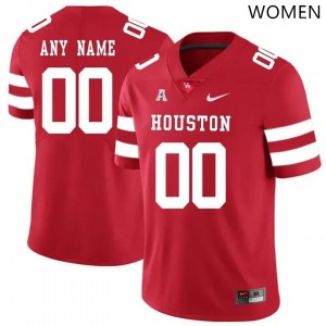 Women's Cougars #00 Custom Red University Jerseys 130776-422