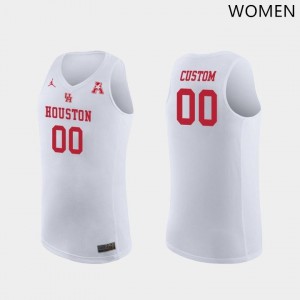 Women Houston Cougars #00 Custom White High School Jersey 484128-580